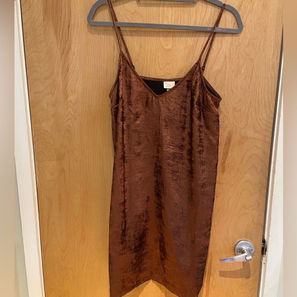 Target brand a new day metallic silk dress style, size small. Never worn.